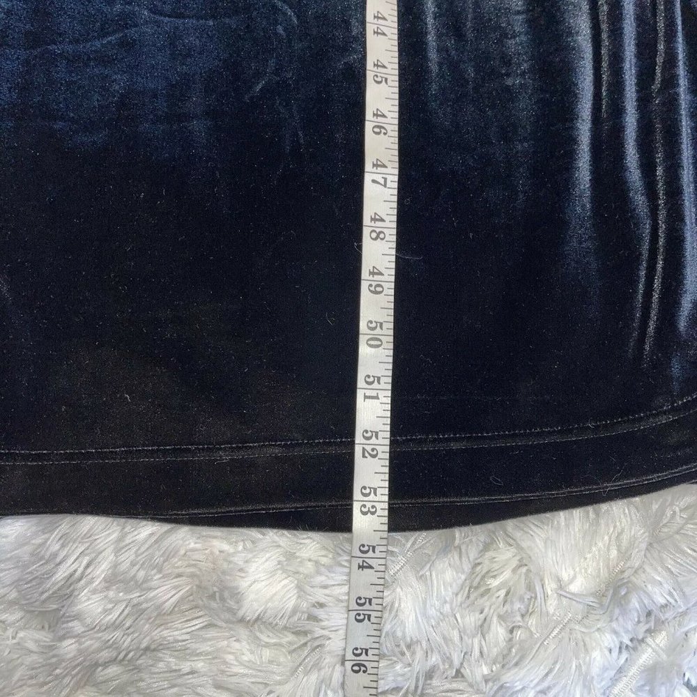 Talbots Velvet Midi Dress Size SMALL Black Empire Waist Short Sleeve Gorgeous - Picture 9 of 9